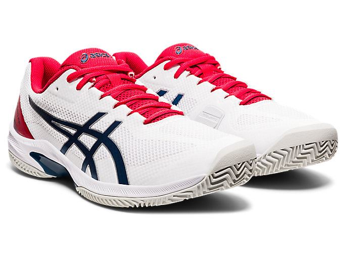 White / Blue Asics COURT SPEED FF CLAY Men's Tennis Shoes | JVQK4772