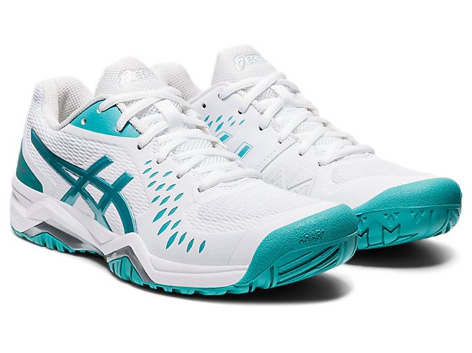 White / Blue Asics GEL-Challenger 12 Women's Tennis Shoes | XTTR4632