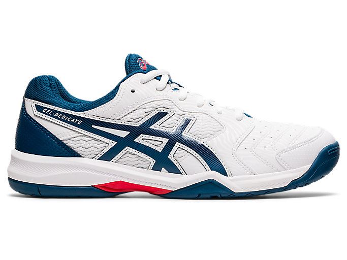 White / Blue Asics GEL-DEDICATE 6 Men's Tennis Shoes | LMAN9308