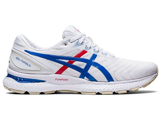 White / Blue Asics GEL-Nimbus 22 Retro Tokyo Women's Running Shoes | KTMF1704