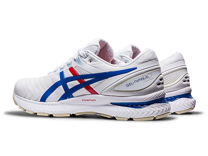 White / Blue Asics GEL-Nimbus 22 Retro Tokyo Men's Running Shoes | TLPB0002