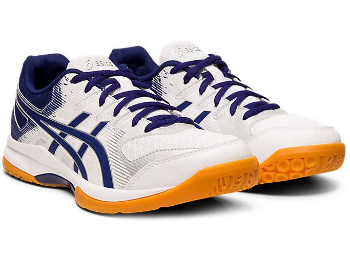 White / Blue Asics GEL-ROCKET 9 Women's Volleyball Shoes | YTLP2220