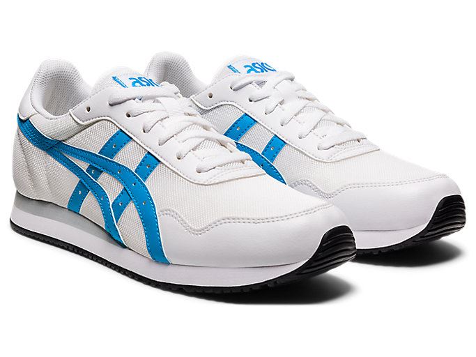 White / Blue Asics TIGER RUNNER Men's Sneakers | MWZR2097