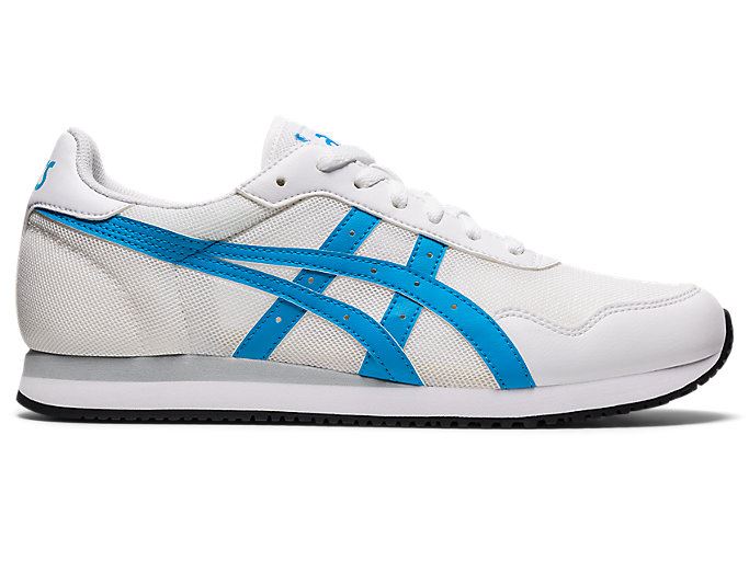 White / Blue Asics TIGER RUNNER Men's Sneakers | MWZR2097