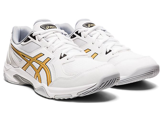 White / Gold Asics GEL-ROCKET 10 Men's Volleyball Shoes | NETB1941