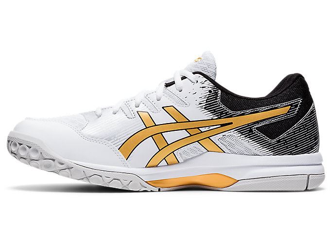 White / Gold Asics GEL-ROCKET 9 Men's Volleyball Shoes | EJMH4526