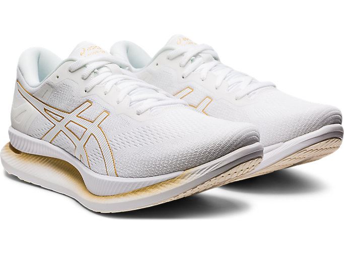 White / Gold Asics GLIDERIDE Men's Running Shoes | DYUD1016