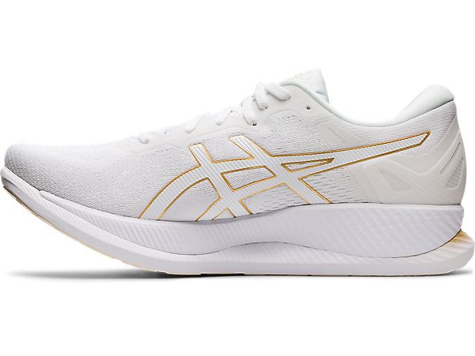 White / Gold Asics GLIDERIDE Men's Running Shoes | DYUD1016