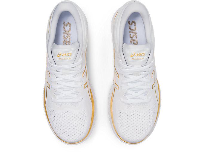 White / Gold Asics METARIDE Women's Running Shoes | RUNB6122