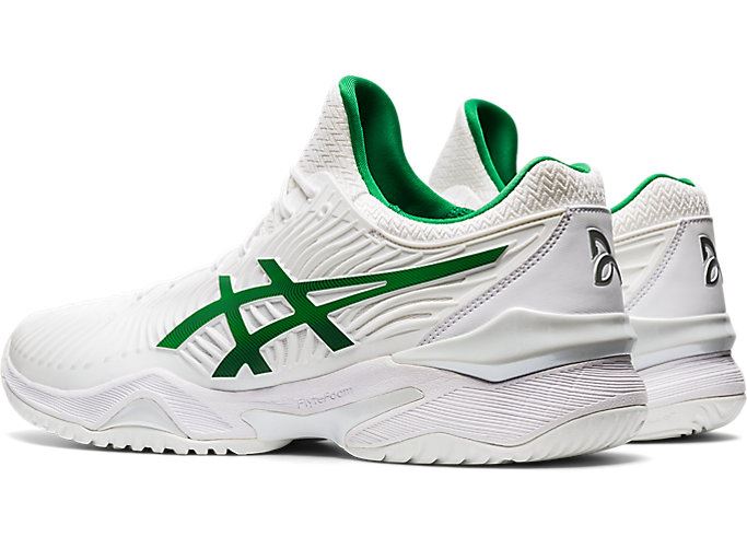 White / Green Asics COURT FF NOVAK Men's Tennis Shoes | WHQM4565