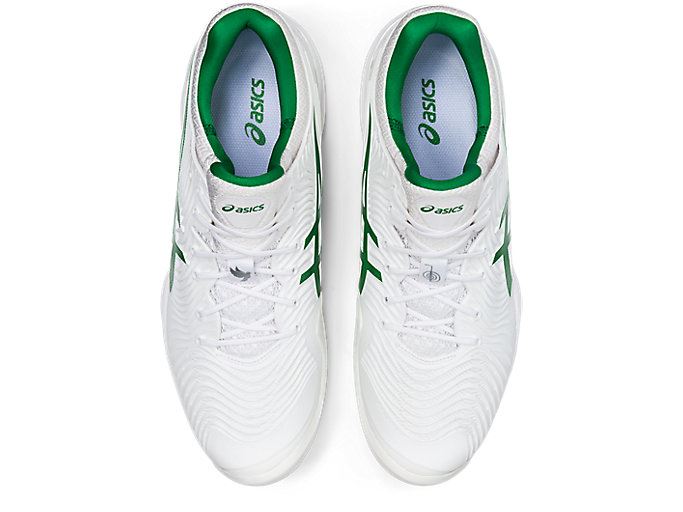 White / Green Asics COURT FF NOVAK Men's Tennis Shoes | WHQM4565