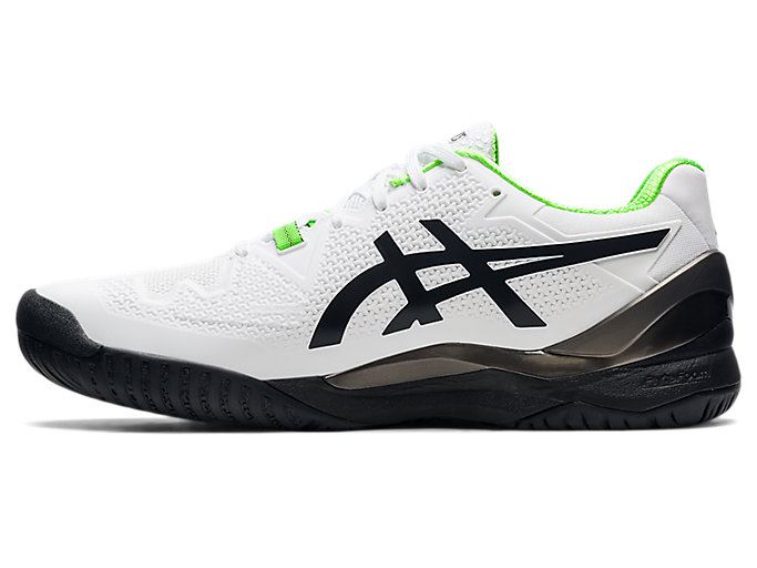 White / Green Asics GEL-RESOLUTION 8 (2E) Men's Tennis Shoes | LFRL7544