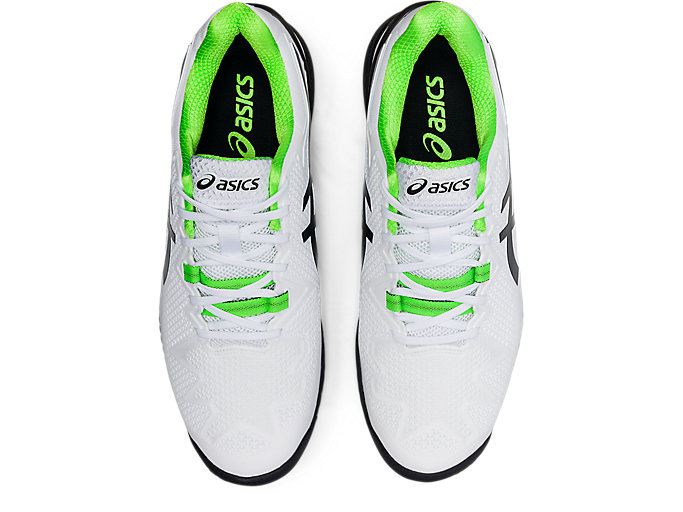 White / Green Asics GEL-RESOLUTION 8 (2E) Men's Tennis Shoes | LFRL7544