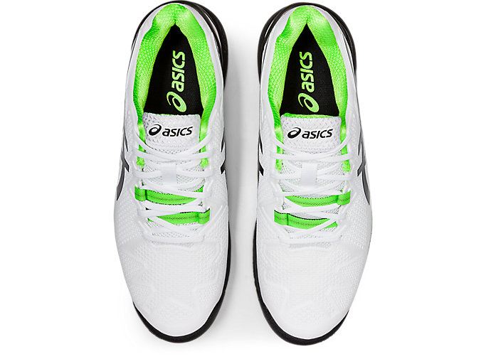 White / Green Asics GEL-Resolution 8 Men's Tennis Shoes | IUNE0578