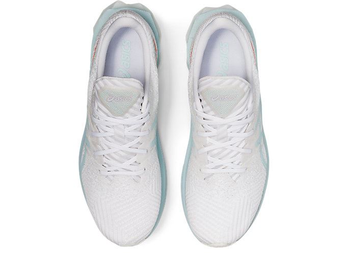 White / Light Turquoise Asics NOVABLAST Women's Running Shoes | SNNV5269