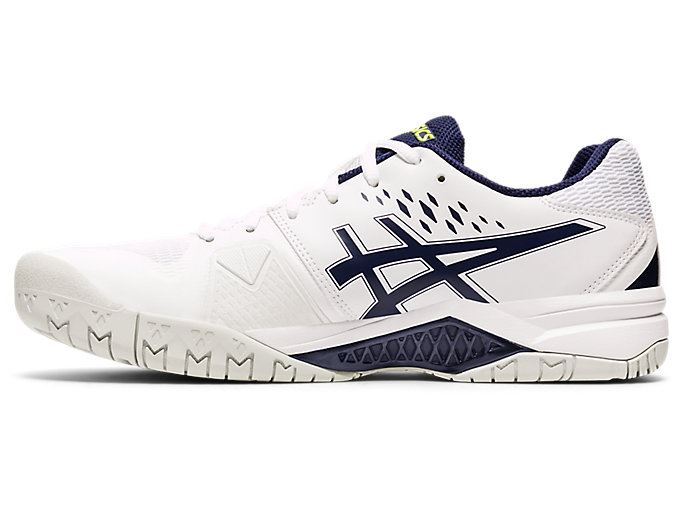 White / Navy Asics GEL-Challenger 12 Men's Tennis Shoes | RHYT1492