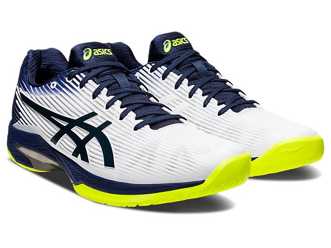 White / Navy Asics SOLUTION SPEED FF Men's Tennis Shoes | XKWH4102