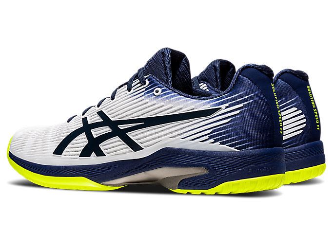 White / Navy Asics SOLUTION SPEED FF Men's Tennis Shoes | XKWH4102