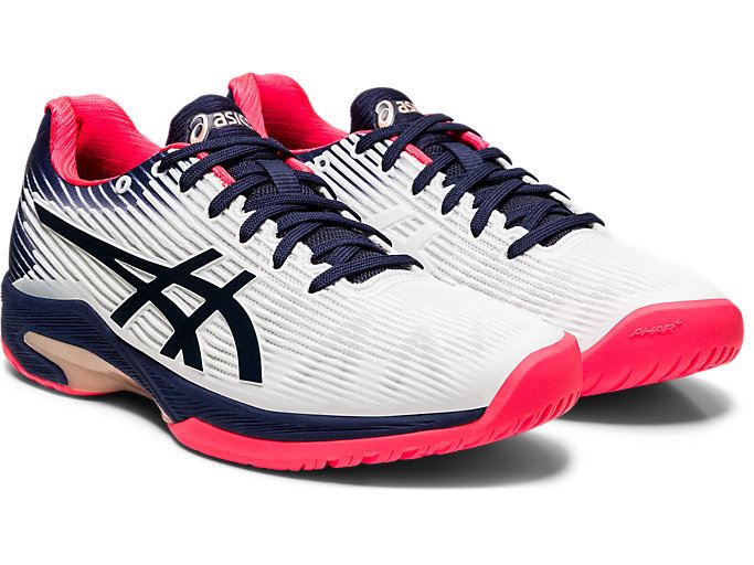 White / Navy Asics SOLUTION SPEED FF Women's Tennis Shoes | XZRW1020