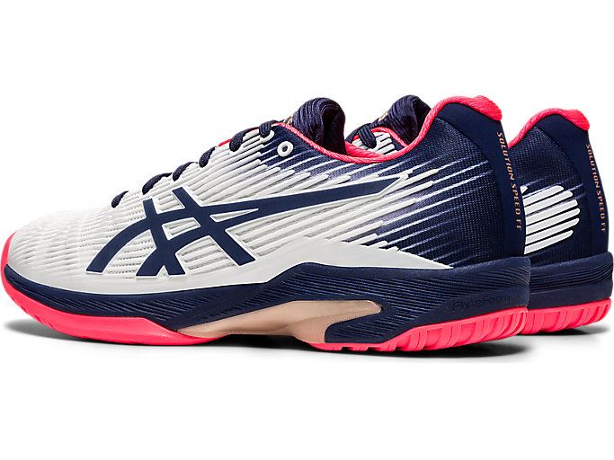 White / Navy Asics SOLUTION SPEED FF Women's Tennis Shoes | XZRW1020