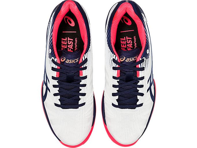 White / Navy Asics SOLUTION SPEED FF Women's Tennis Shoes | XZRW1020