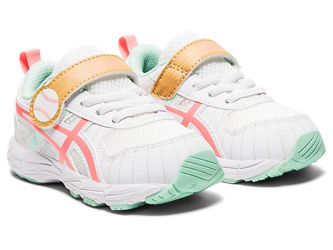 White / Orange Coral Asics Contend 6 TS Kids' Sneakers | GETT3010