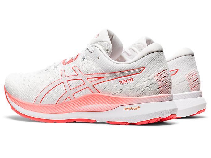 White / Orange Red Asics EvoRide TOKYO Women's Running Shoes | XEDS8211