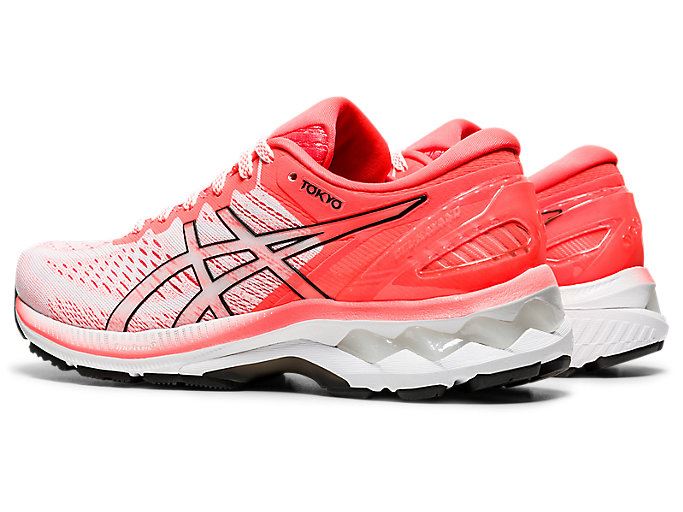 White / Orange Red Asics GEL-KAYANO 27 TOKYO Women's Running Shoes | VCIM4865