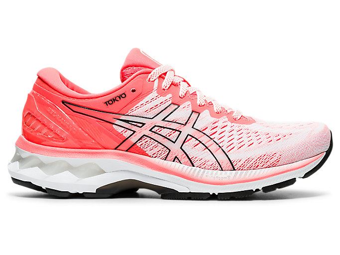 White / Orange Red Asics GEL-KAYANO 27 TOKYO Women\'s Running Shoes | VCIM4865