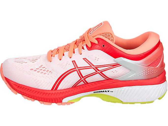 White / Pink Asics GEL-KAYANO 26 KAI Women's Running Shoes | VCJM6928