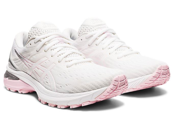 White / Pink Asics GT-2000 9 Women's Running Shoes | KDDL7819