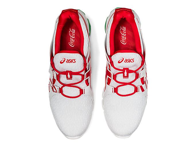 White / Red Asics COCA-COLA x GEL-QUANTUM 90 TYO Women's Sneakers | FMPQ0688