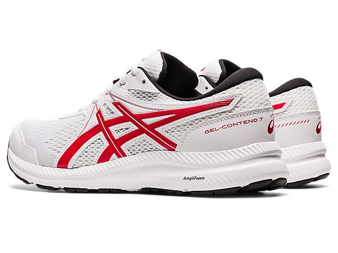 White / Red Asics GEL-CONTEND 7 Men's Running Shoes | NXZG7103