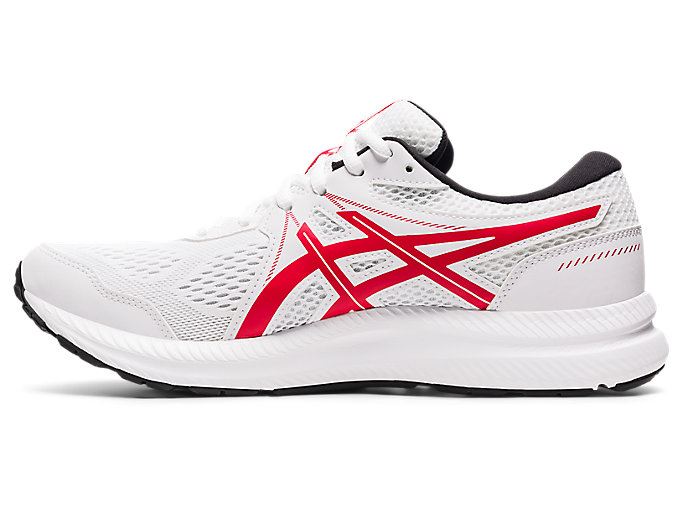 White / Red Asics GEL-CONTEND 7 Men's Running Shoes | NXZG7103