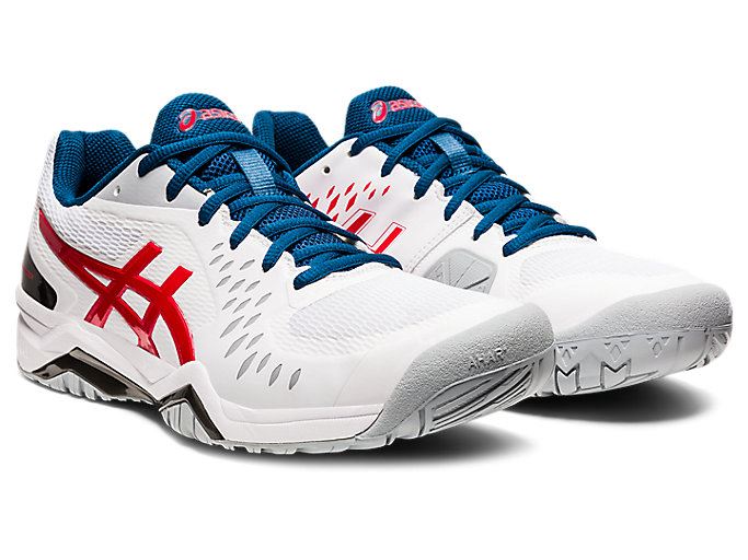 White / Red Asics GEL-Challenger 12 Men's Tennis Shoes | ARNR7373