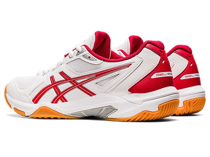 White / Red Asics GEL-ROCKET 10 Women's Volleyball Shoes | OMEY3550