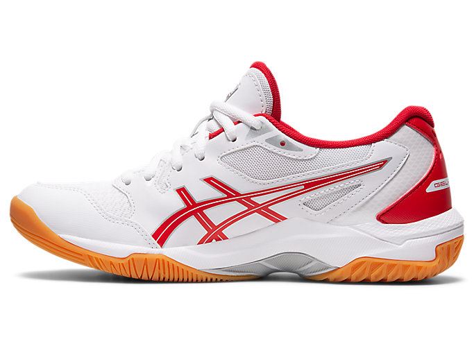 White / Red Asics GEL-ROCKET 10 Women's Volleyball Shoes | OMEY3550