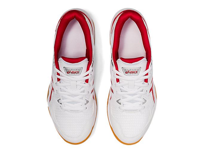 White / Red Asics GEL-ROCKET 10 Women's Volleyball Shoes | OMEY3550