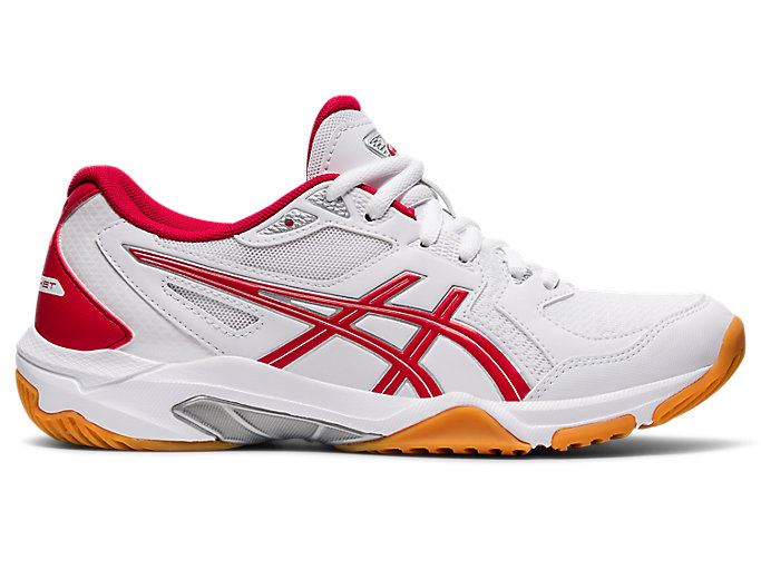 White / Red Asics GEL-ROCKET 10 Women's Volleyball Shoes | OMEY3550