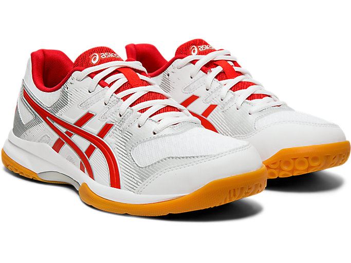 White / Red Asics GEL-ROCKET 9 Women's Volleyball Shoes | IIAL2948