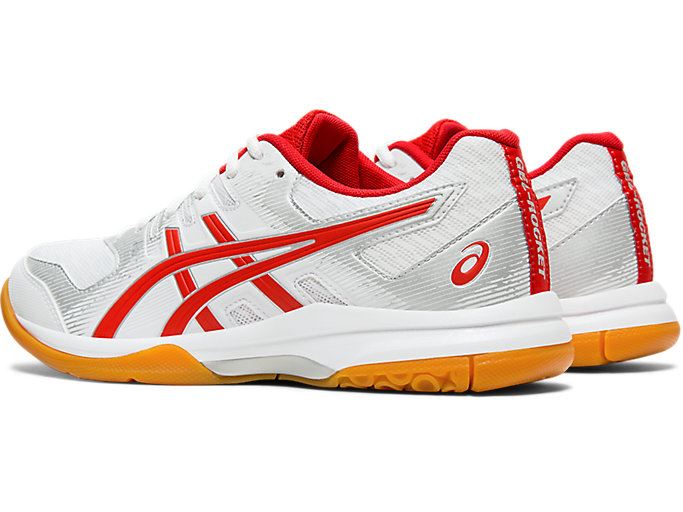 White / Red Asics GEL-ROCKET 9 Women's Volleyball Shoes | IIAL2948