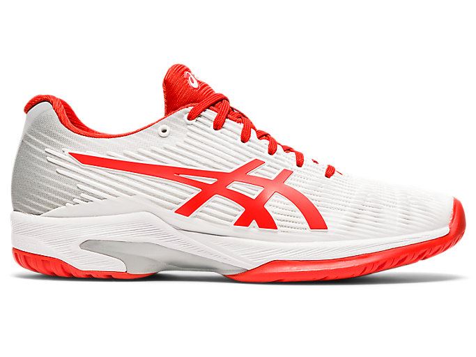 White / Red Asics SOLUTION SPEED FF Women\'s Tennis Shoes | ZTAB8547