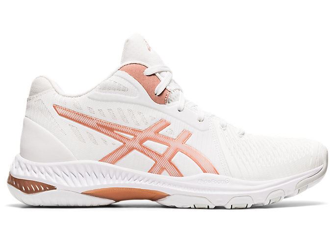 White / Rose Gold Asics NETBURNER BALLISTIC FF MT 2 Women\'s Volleyball Shoes | PWIK9700