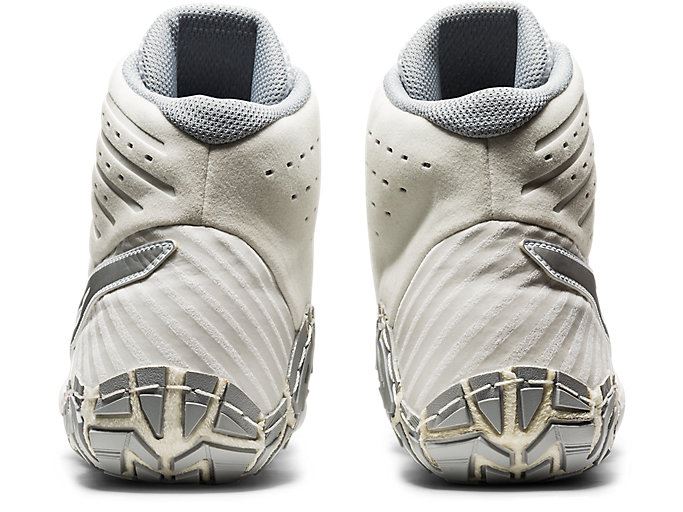 White / Silver Asics Aggressor 4 Men's Wrestling Shoes | NRUQ0495