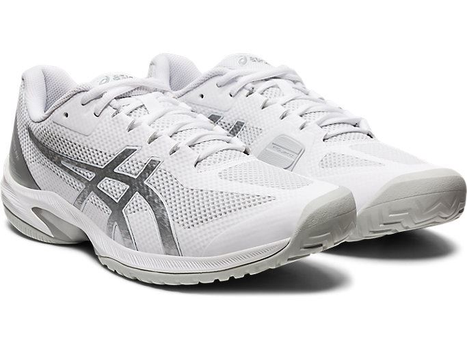 White / Silver Asics Court Speed FF Men's Tennis Shoes | YUQW2006