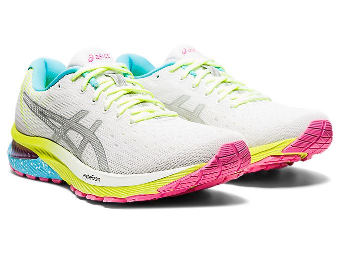 White / Silver Asics GEL-CUMULUS 22 LITE-SHOW Women's Running Shoes | CWIM6821