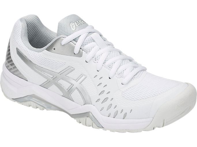 White / Silver Asics GEL-Challenger 12 Women's Tennis Shoes | DIWY1117