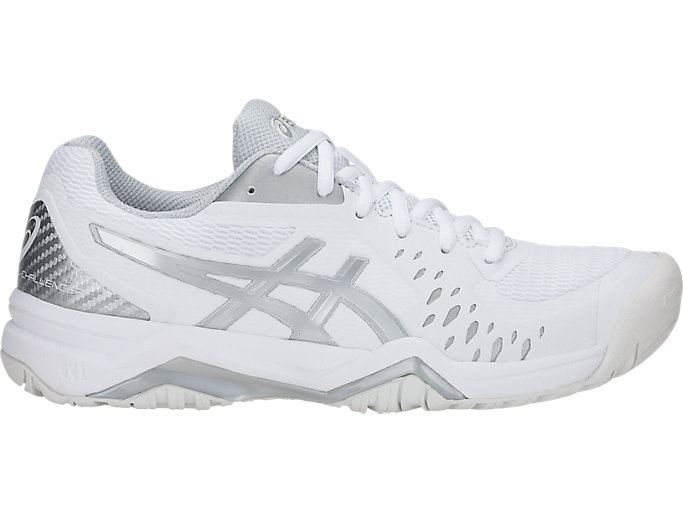 White / Silver Asics GEL-Challenger 12 Women\'s Tennis Shoes | DIWY1117