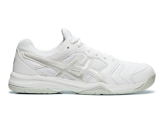 White / Silver Asics GEL-DEDICATE 6 Men's Tennis Shoes | GBTZ4583