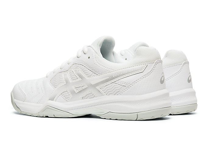 White / Silver Asics GEL-DEDICATE 6 Women's Tennis Shoes | QRLG4562